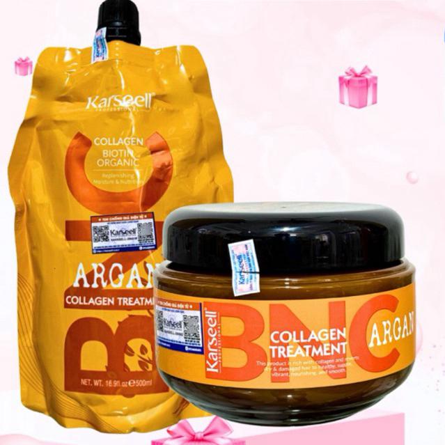 Kem hấp ủ tóc Collagen Karseell BNC phục hồi siêu mượt Argan hair mask 500ml