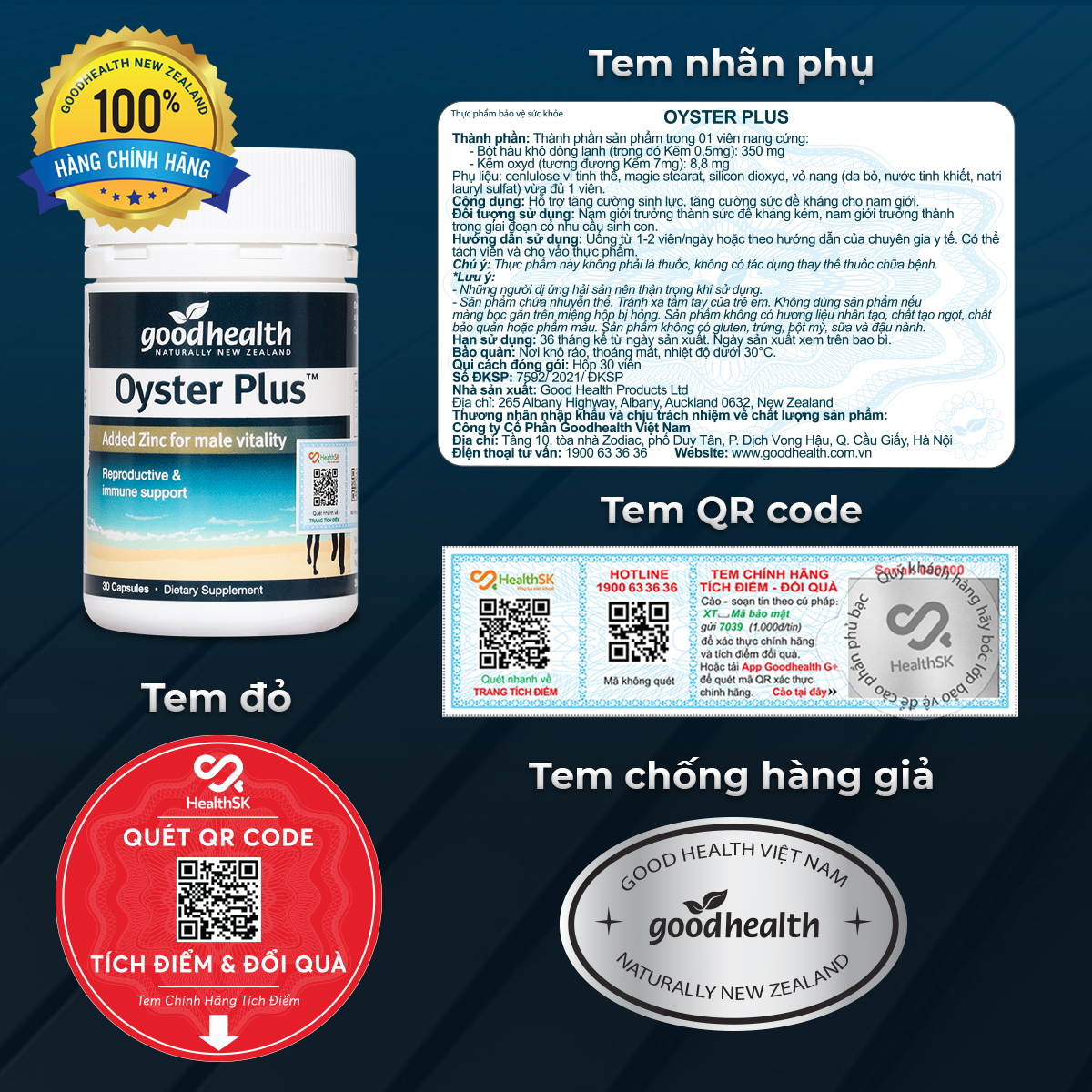 Combo 4 hộp Tinh Chất Hàu Biển Goodhealth Oyster Plus 30 Viên - Giúp Tăng Cường Sinh Lý - Cải Thiện Chất Lượng Tinh Trùng - Hàng Chính Hãng New Zealand