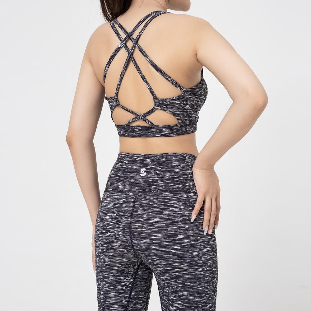 Bộ quần áo tập yoga gym aerobic nữ bra 3 lớp chắc chắn phối legging cạp cao - S210513