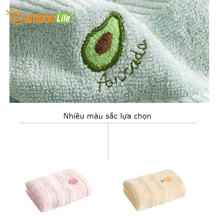 Khăn mặt sợi tre Bamboo Life Khăn lau mặt rửa mặt cao cấp kháng khuẩn siêu thấm hút hàng chính hãng BL041