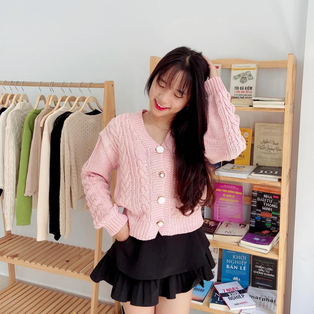 Áo khoác cardigan len đẹp 4 cúc phong cách