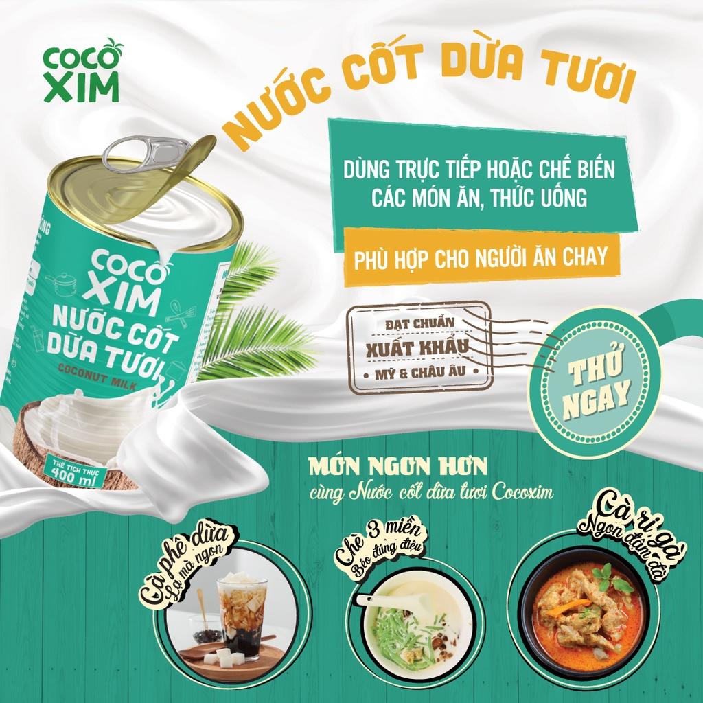 COMBO 3 Lon Nước cốt dừa tươi Cocoxim dung tích 400ml/Hộp