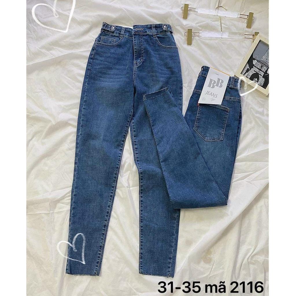 Quần jean nữ size đại lưng cao form ôm siêu co giãn hàng VNXK