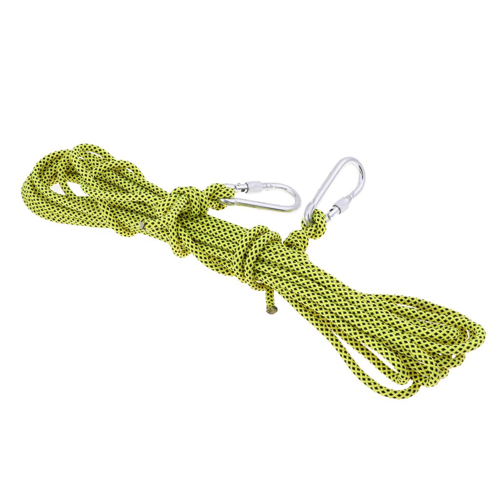 6mmx10m Climbing Auxiliary Rope Static Sling Fall Protection Safety Gear Descending Backpacking Roofing