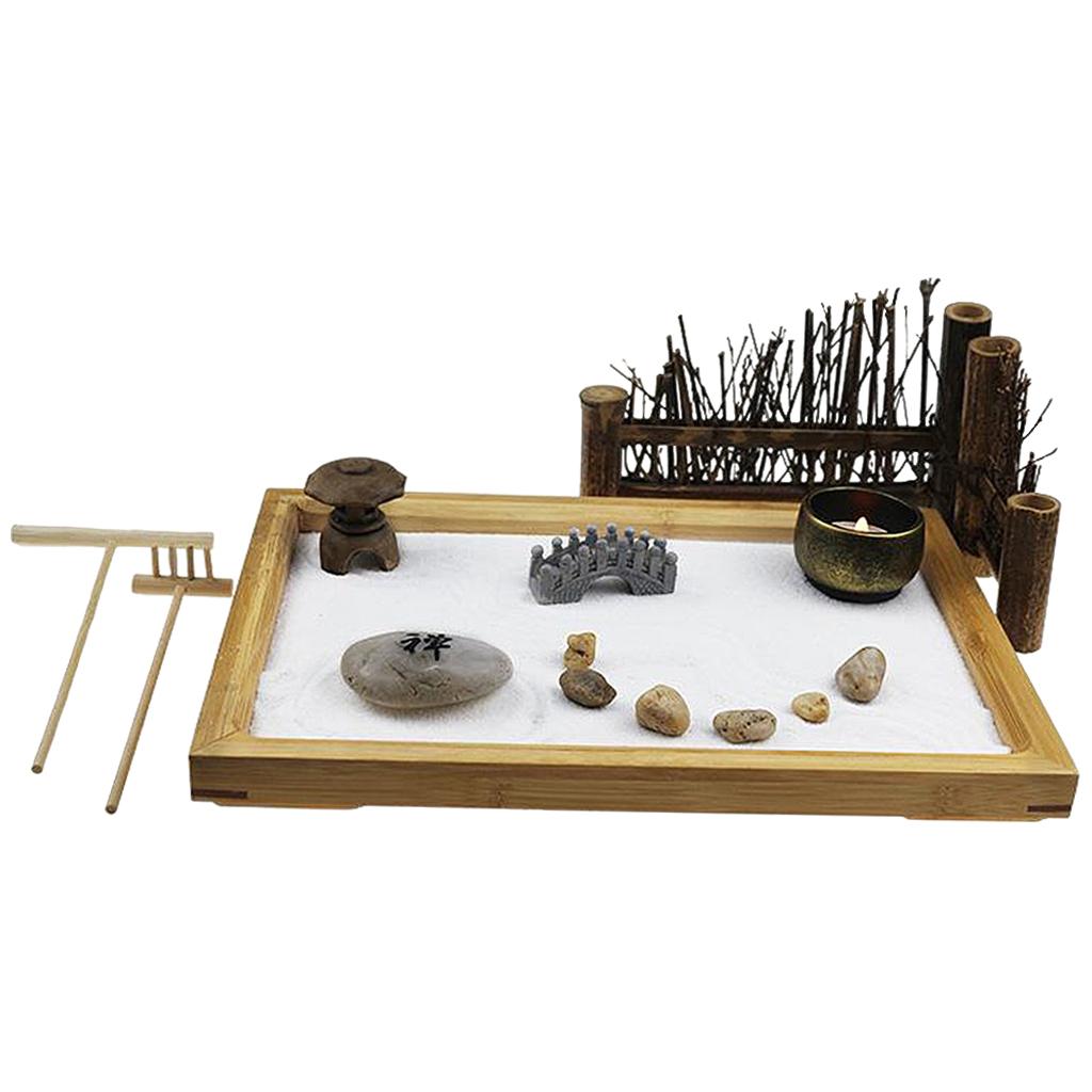 Zen Garden Sandbox Ornament Zen Sand Tray Housewarming Gifts for Office