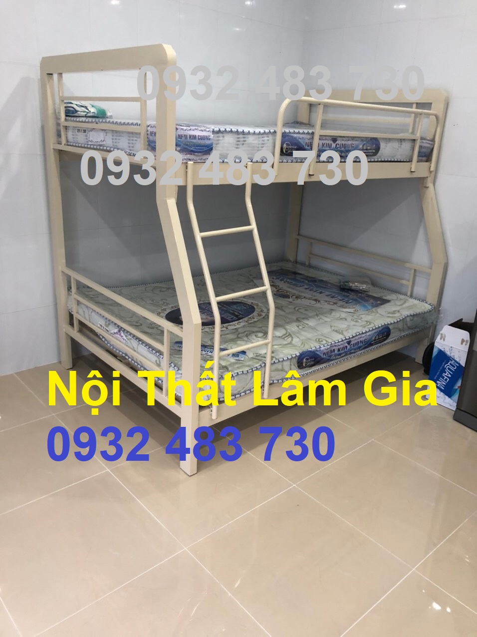 Giường sắt 2 tầng hộp 48 cao cấp trẻ em bền - đẹp