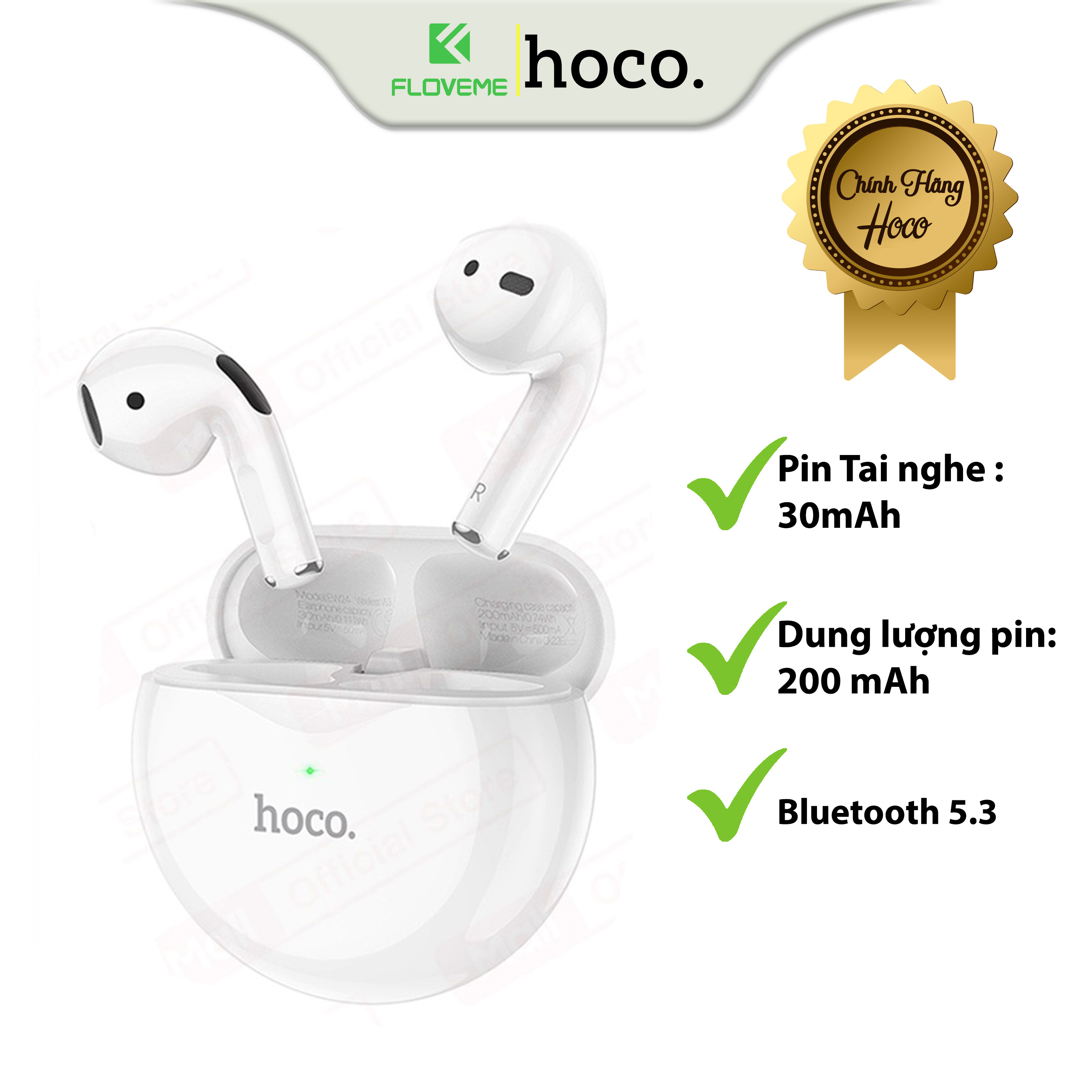 Tai nghe Bluetooth V5.3 Dành Cho Hoco EW24 Hỗ Trợ Đổi Tên , Pin 200mAh, Âm Thanh Hi-Fi , Thời Gian Sử Dụng Lâu, Hàng Chính Hãng.