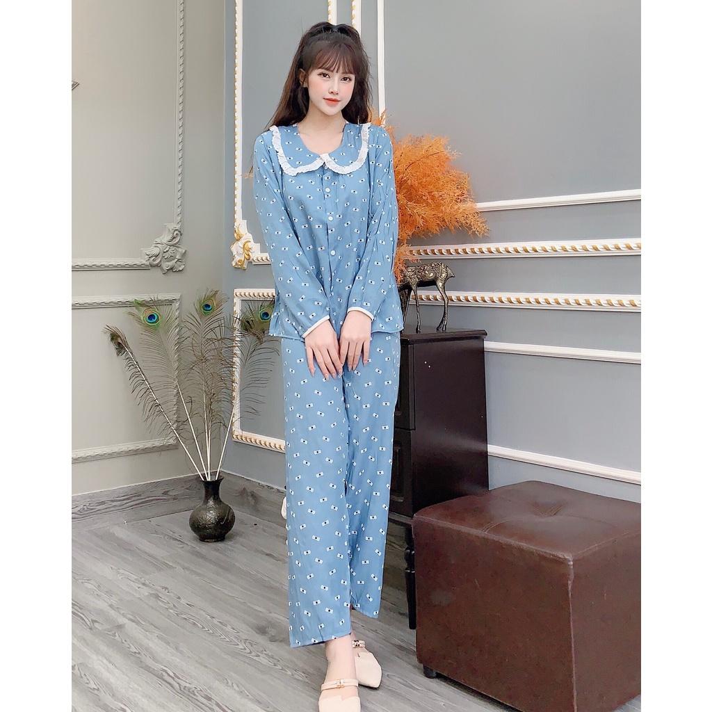 Bộ đồ bầu dài tay M410 chất đũi hoa cao cấp freesize từ 45 đến 70kg