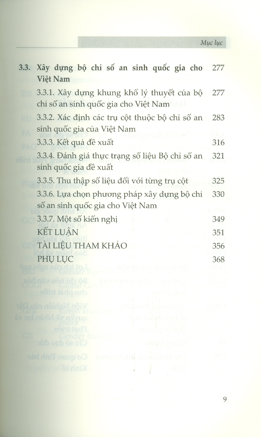 Những Vấn Đề Chung Trong Xây Dựng Bộ Chỉ Số An Sinh Quốc Gia (Sách Chuyên Khảo)