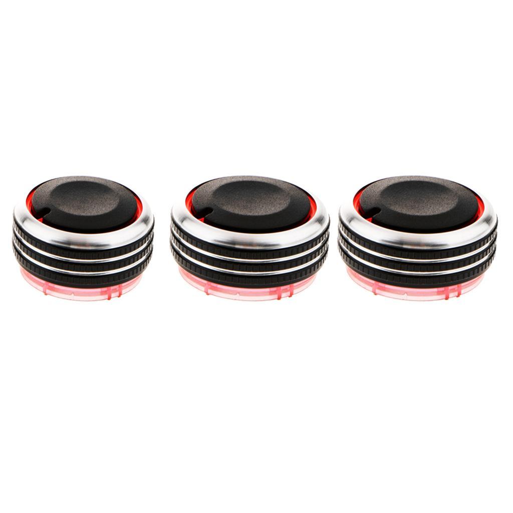3 Pieces Car Interior AC Panel Control Switch Knob for 2002-2016 VW Polo Black/Red/Blue