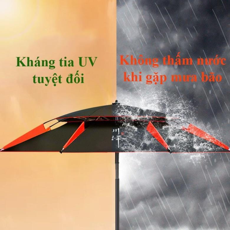 [ CHẤT LƯỢNG] Ô Câu Cá Ô Dù Che Nắng Che Mưa Ô Câu Cá 2 Tầng Dã Ngoại Cao Cấp KK14 đồ câu FISHING_HD