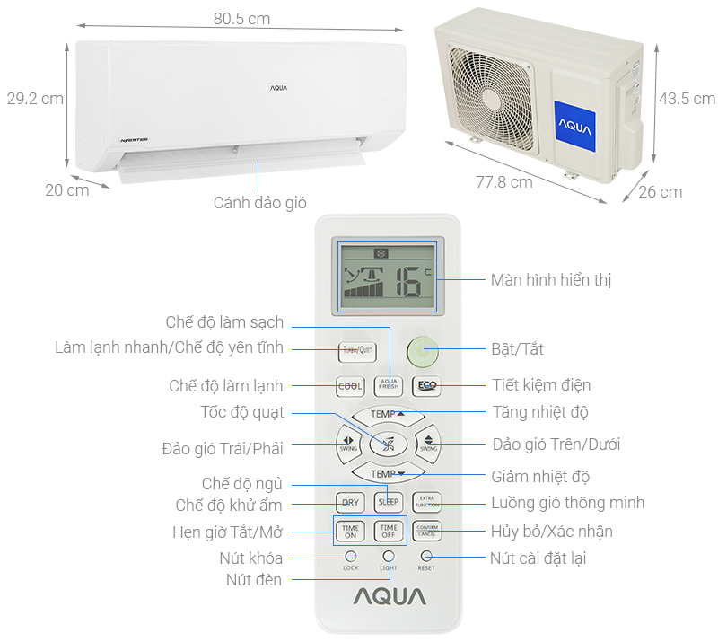 Máy lạnh Aqua AQA-RUV10RB inverter 1.0HP - Hàng chính hãng (chỉ giao HCM)