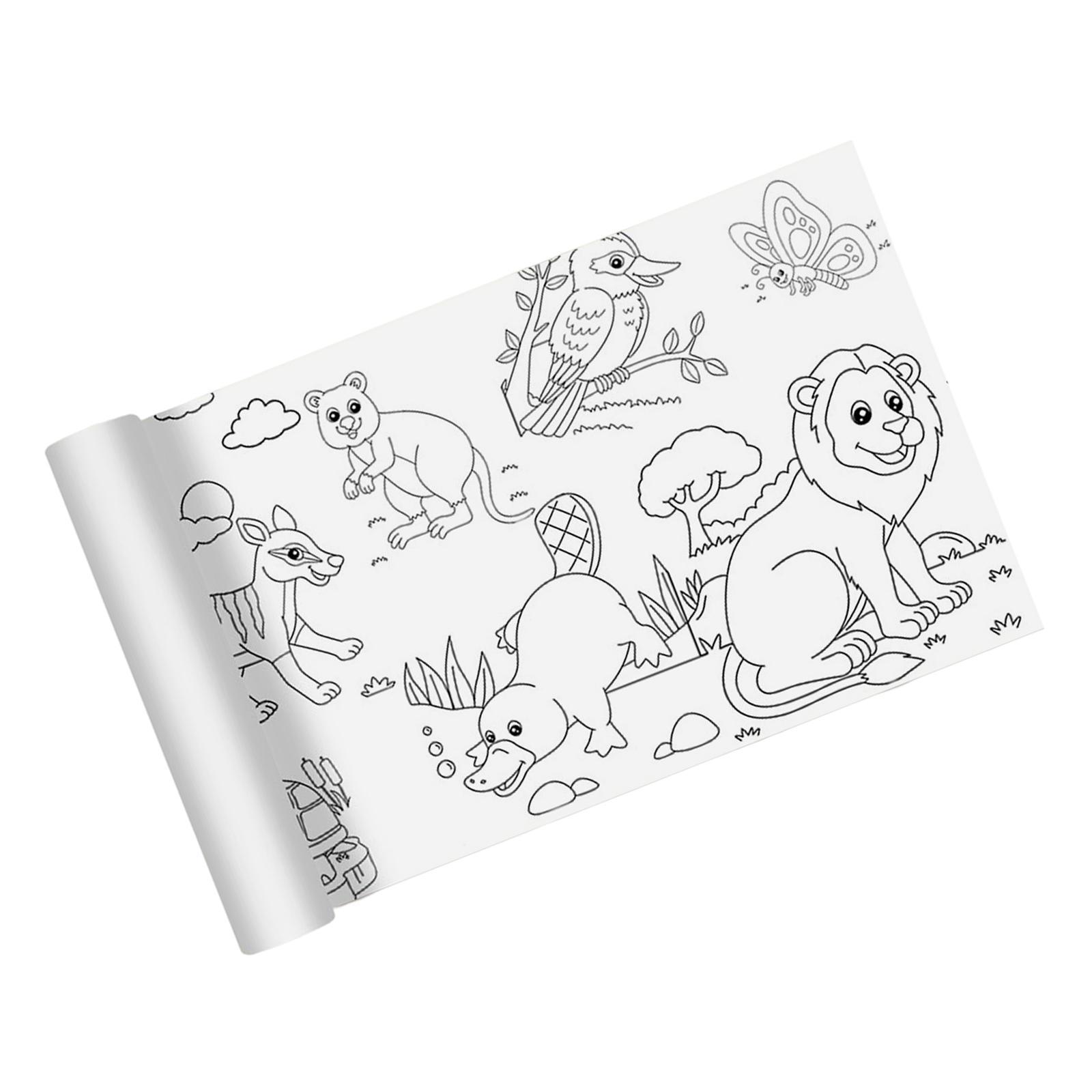 Large Children Colouring Roll Arts Crafts Activity Coloring Book Paper Watercolor Wall Sticker Theme Scene Color Filling Paper for Classroom
