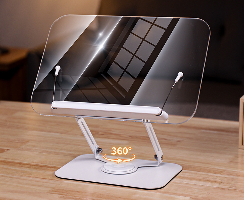 Giá Đọc Sách, Kiêm Giá Đỡ Laptop Tablet Xoay 360 Độ - Điều Chỉnh Độ Cao Góc Nhìn Đến 180 Độ.