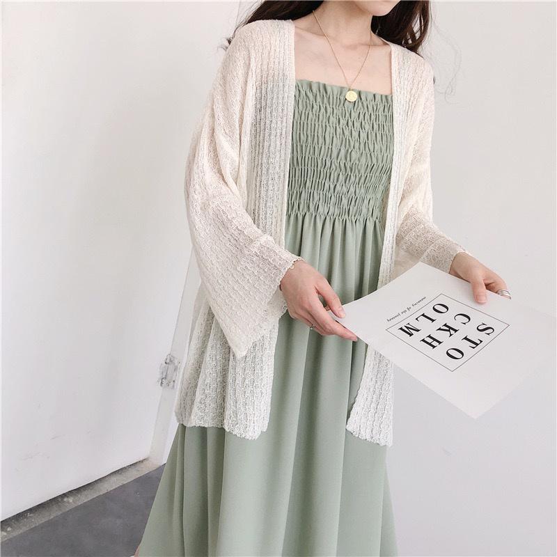 MS327 Áo khoác cardigan nữ mỏng dệt kim nhẹ nhàng dáng lỡ