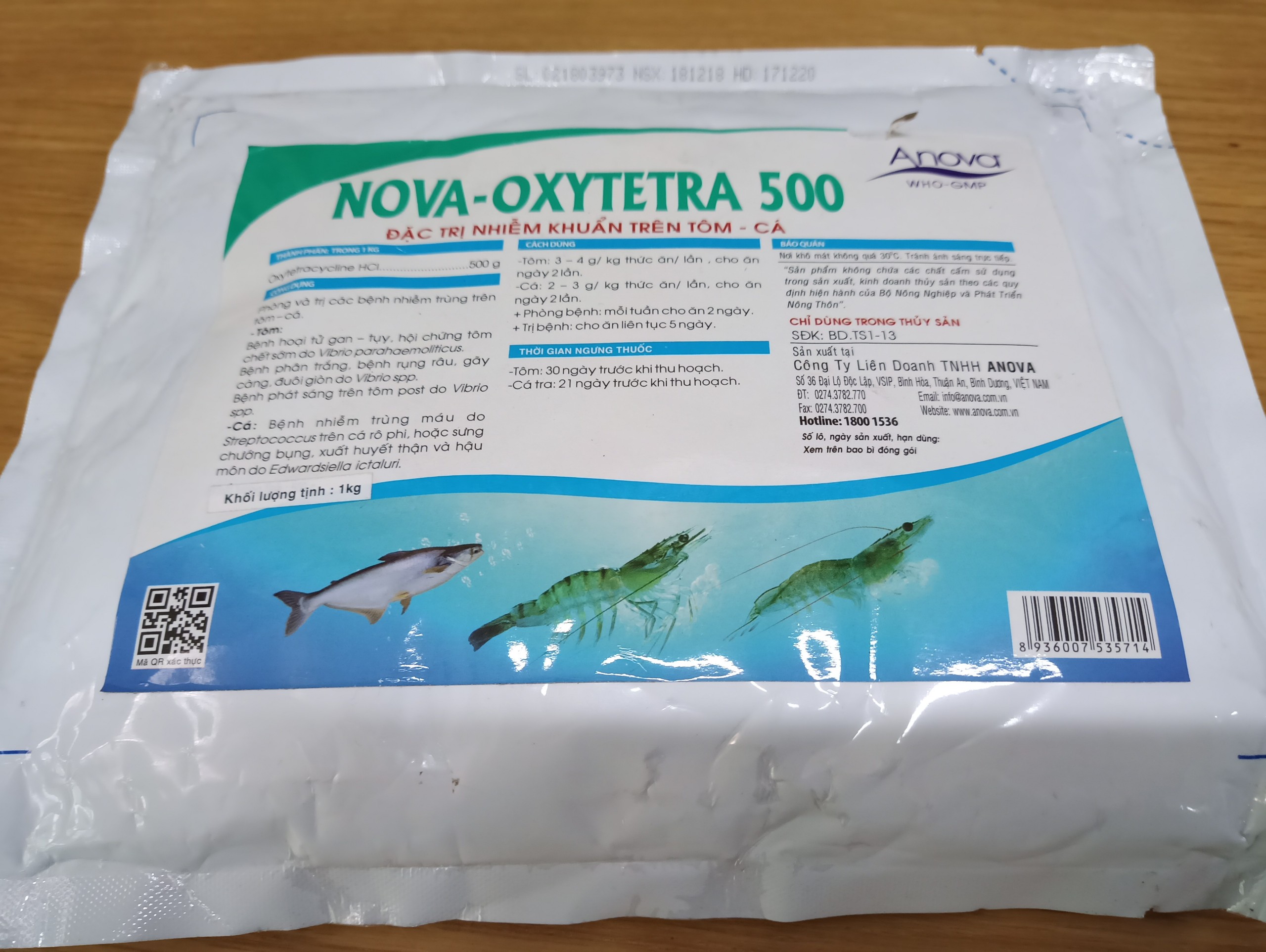 Thuốc Ngăn Ngừa Nhiễm Khuẩn Trên Tôm Cá Nova Oxytetra 500