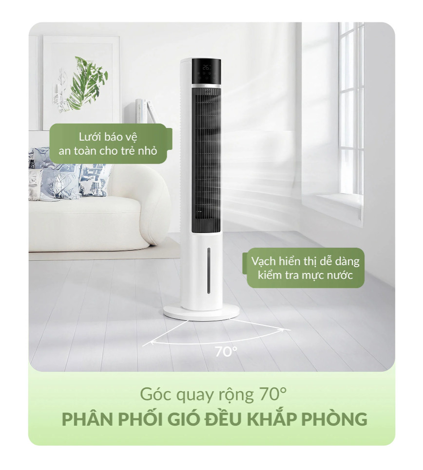(MODEL NEW 2026) Máy Làm Mát Lọc Khí Ion Âm Haatz HydroIon Breeze Cooler HBC350 Quạt Tháp Haatz Điều Khiển Từ Xa - Hàng Chính Hãng