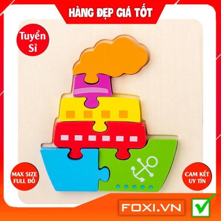 Đồ chơi lắp ghép bằng gỗ-tranh ghép hình nổi 3D Foxi-trò chơi sáng tạo-nhiều hình đa dạng-màu sắc ngộ nghĩnh-đáng yêu