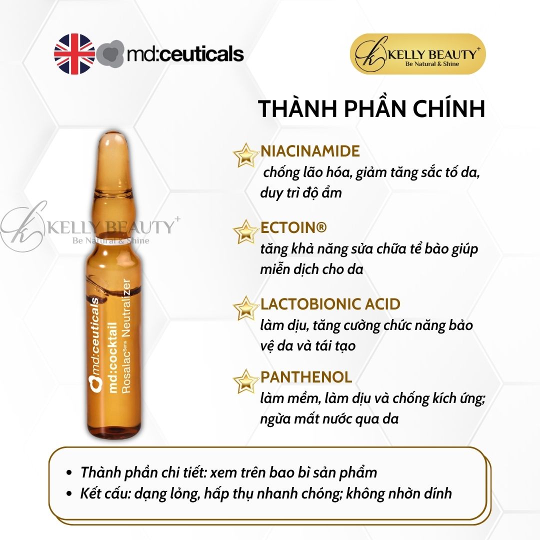 Tinh Chất Giảm Đỏ, Phục Hồi Da Nhạy Cảm MD:Cocktail Rosalacsens Neutralizer - MD:Ceuticals | Kelly Beauty