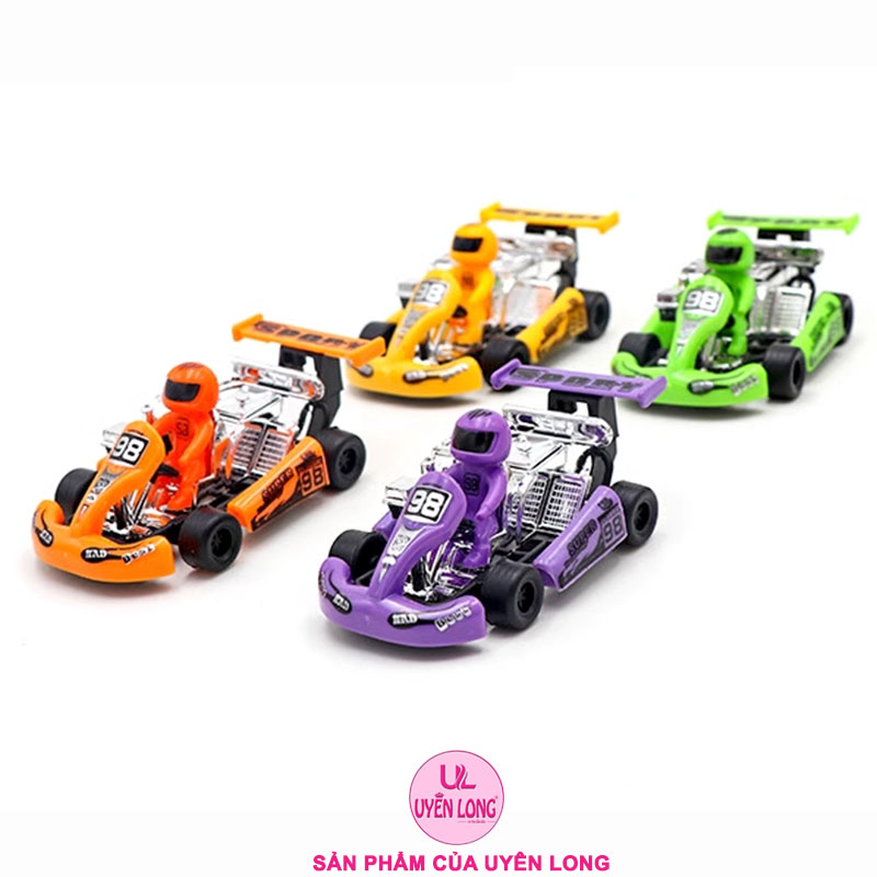 Xe Đua Go Kart Mini Kéo Lùi Chạy Cót Dành Cho Trẻ Em, Chống Rơi, Thân Thiện Môi Trường, Không Cần Pin, Hình Dáng Cổ Điển