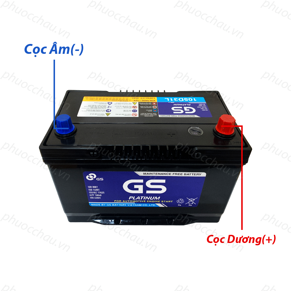 Bình Ắc Quy 12V-90Ah, Ắc Quy Ô Tô GS MF 105D31L/R