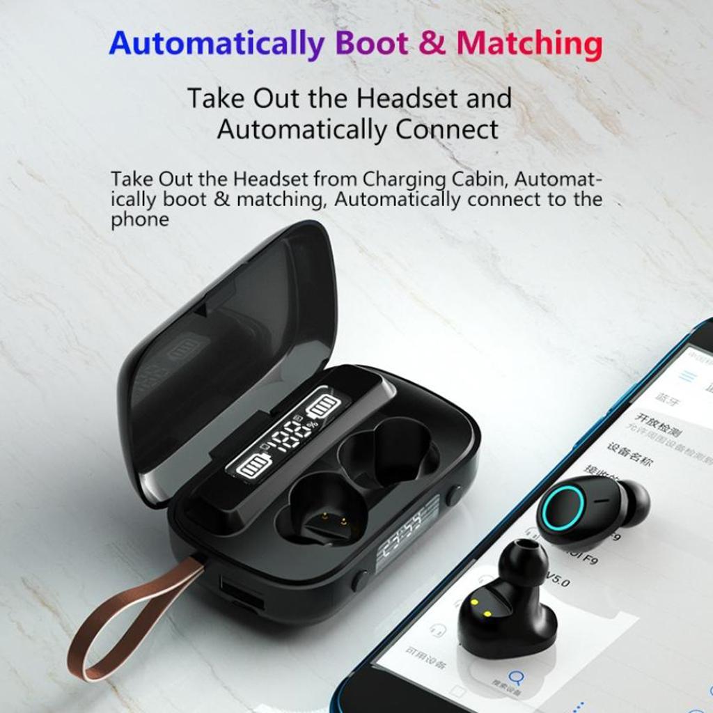 Bluetooth V5.1 Earphone Mini Wireless Sport Stereo Headset Flashlight