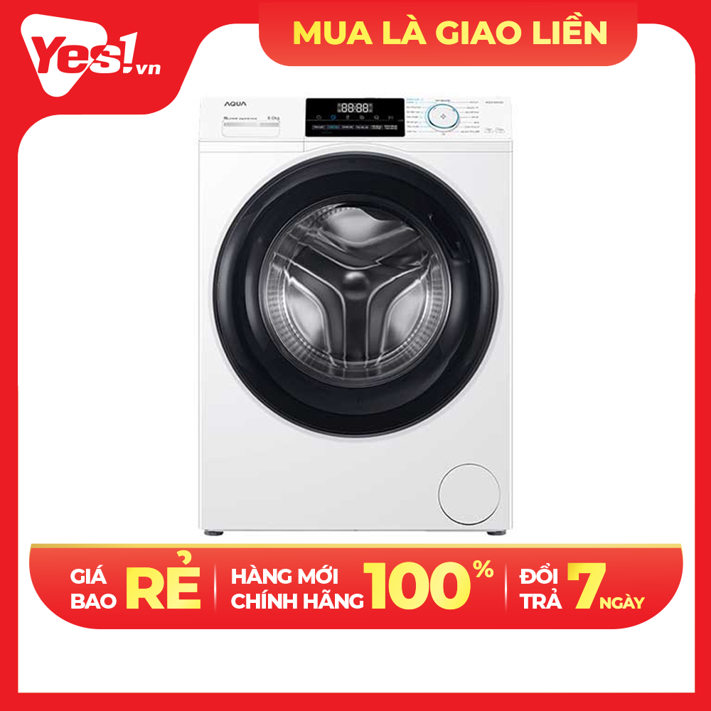 Máy giặt AQUA 8 KG Inverter AQD-A802G.W - Hàng Chính Hãng - Chỉ Giao Hồ Chí Minh