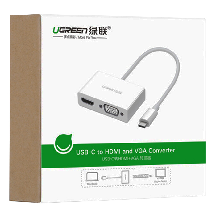 Cáp Chuyển Đổi USB Type-C Sang Vga HDMI UGREEN 50251 - Hàng Chính Hãng ( Màu Ngẫu Nhiên )