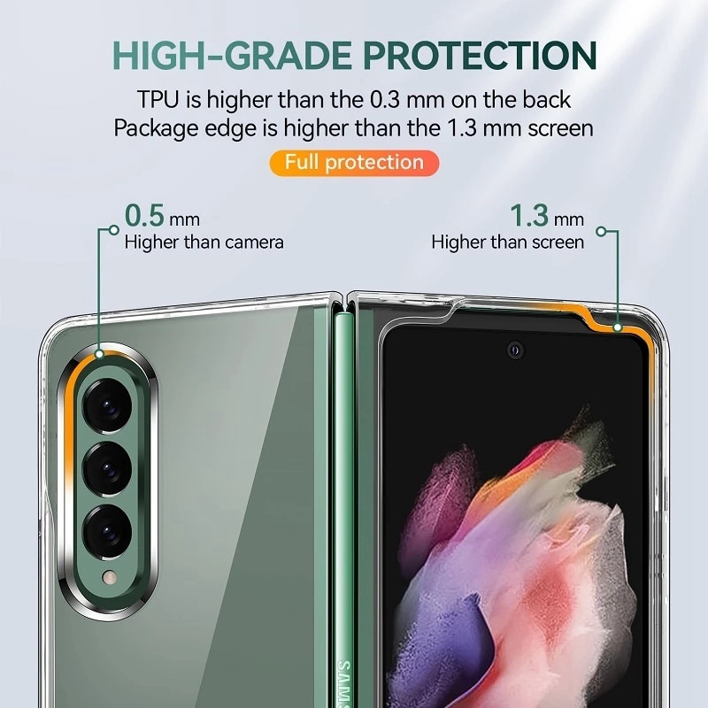 Ốp lưng chống sốc cho Samsung Galaxy Z Fold 3 hiệu Likgus Glitter siêu mỏng 1.5mm độ trong tuyệt đối, chống trầy xước, chống ố vàng, tản nhiệt tốt - hàng nhập khẩu