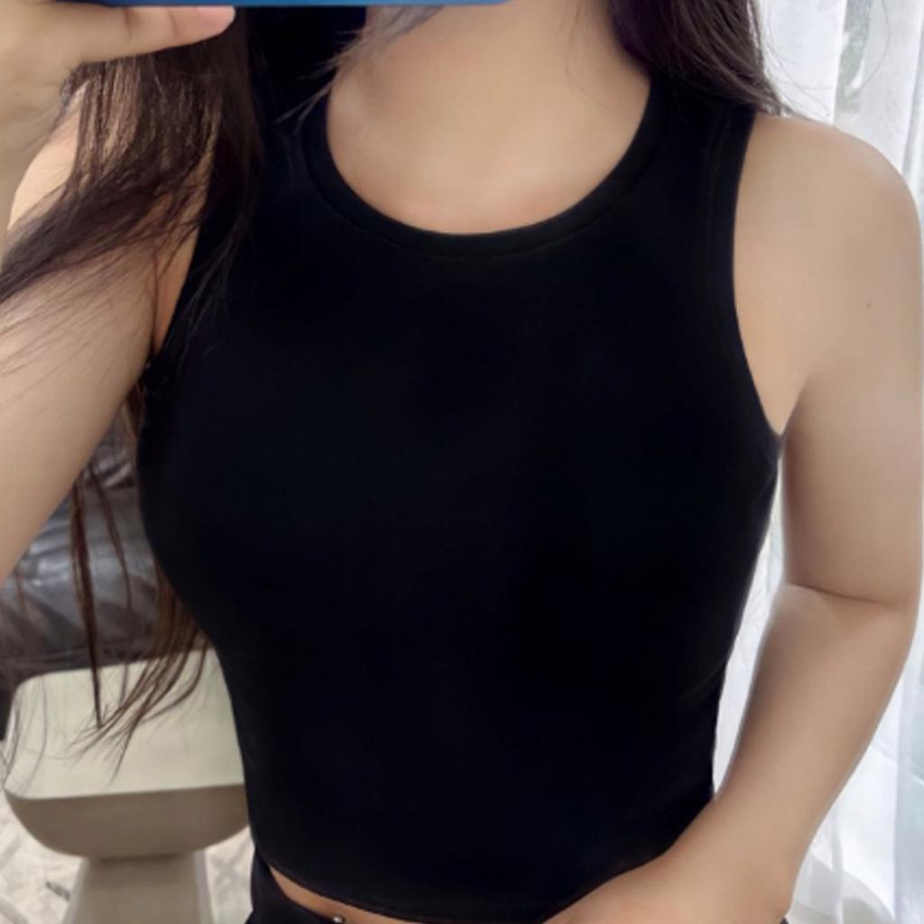 Áo ba lỗ croptop nữ dáng áo 3 lỗ ôm chất liệu thun gân cotton 100% co dãn mạnh.