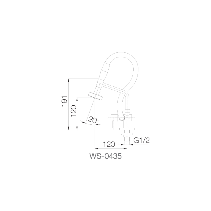 Vòi chậu lạnh - WS-0435 - INOX SUS 304