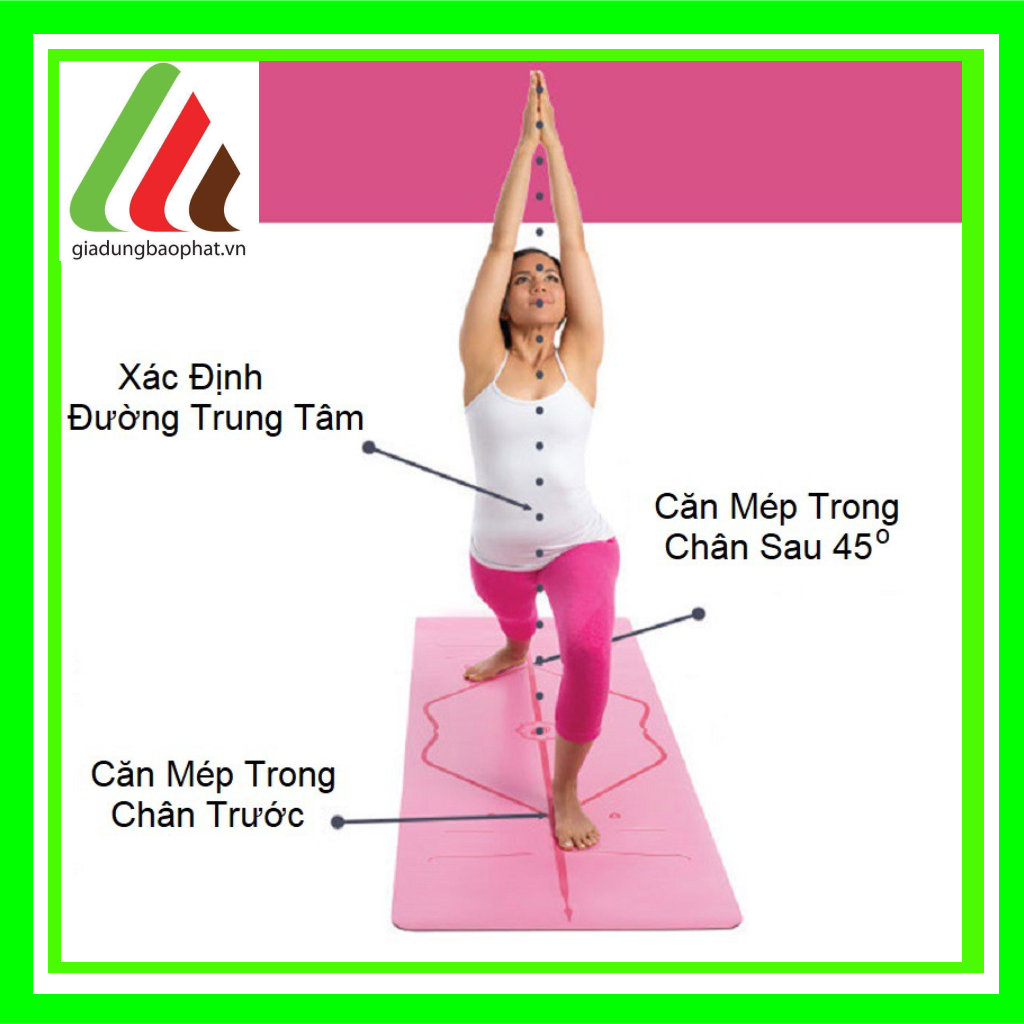 Thảm Tập Yoga 2 Lớp Định Tuyến TPE Chống Trượt Cao Cấp 6mm 8mm