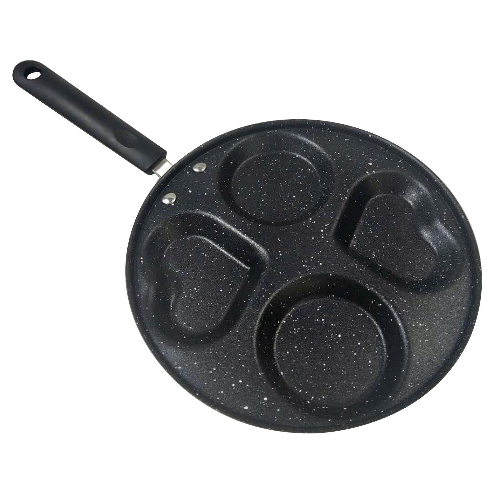 Chảo chiên bằng thép với hình trái tim và hình tròn