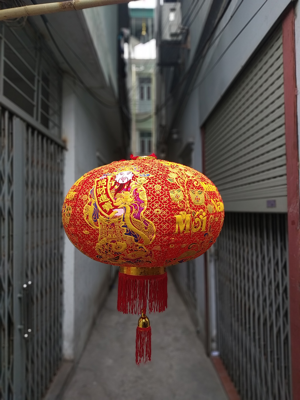 Đèn lồng trang trí Tết cao cấp in nổi cao 80cm đường kính 60cm