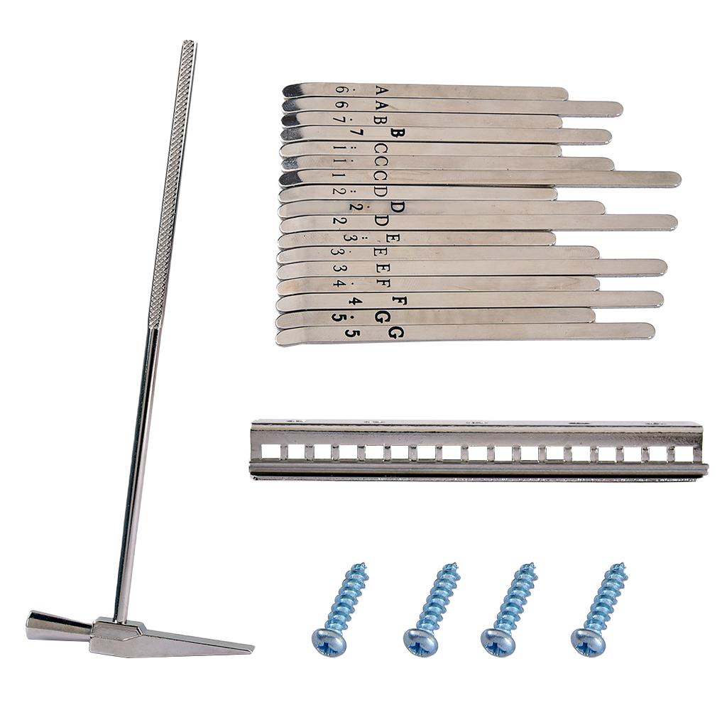 Sunnimix 1 Bộ DIY Ngón Tay Cái Đàn Piano Thép Không Gỉ Phím Phần Cứng Cho 17 Phím Kalimba Linh Kiện Thay Thế