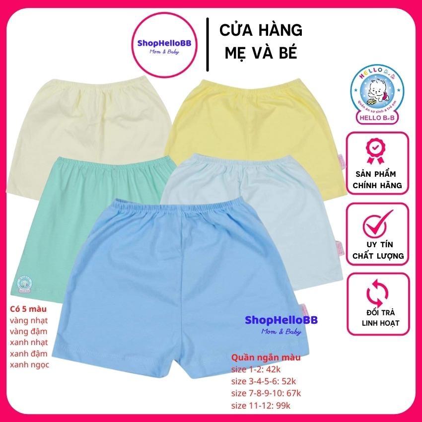 Quần ngắn màu Hello BB size 1-12 có 5 màu như hình