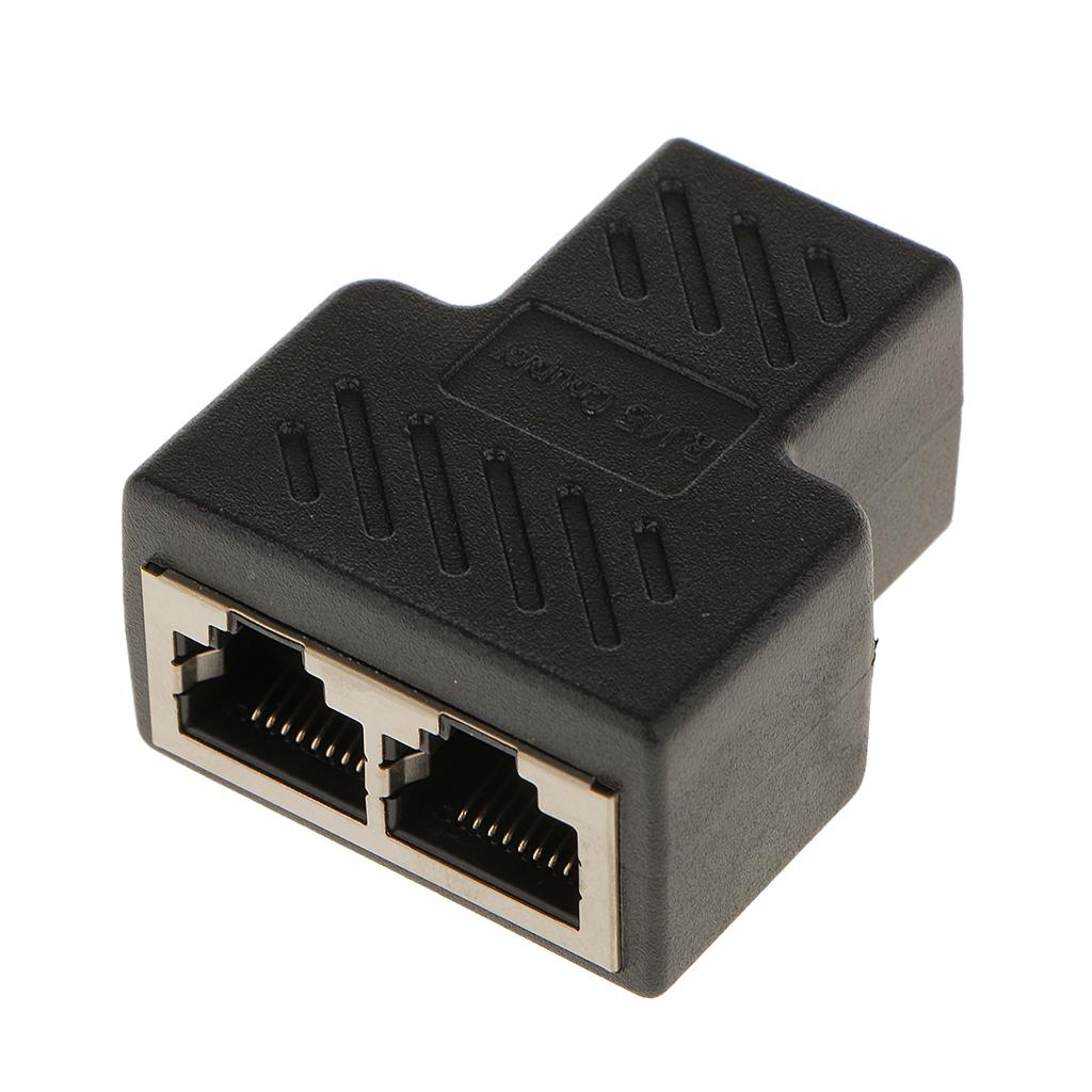 1 to 2 Port RJ45 LAN Ethernet Network Connector Splitter Adapter Plug