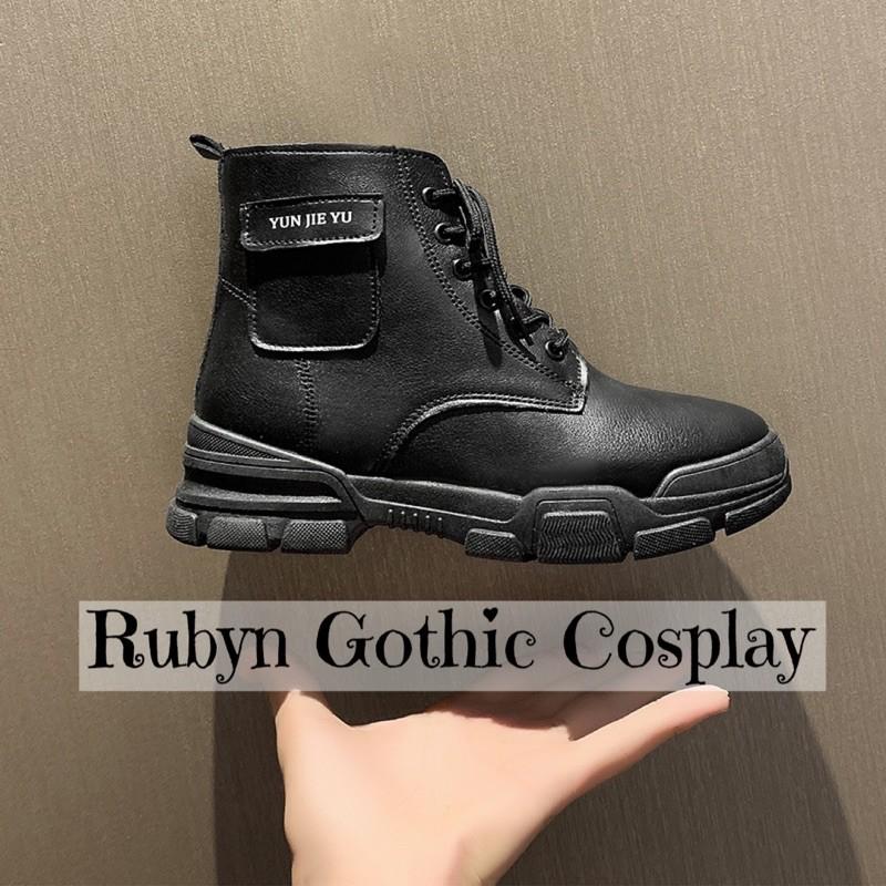 Giày Boots Chiến Binh Cổ Lửng Hàn Quốc Jie Yu 2 màu đen, trắng sữa ( Size 35 - 40)