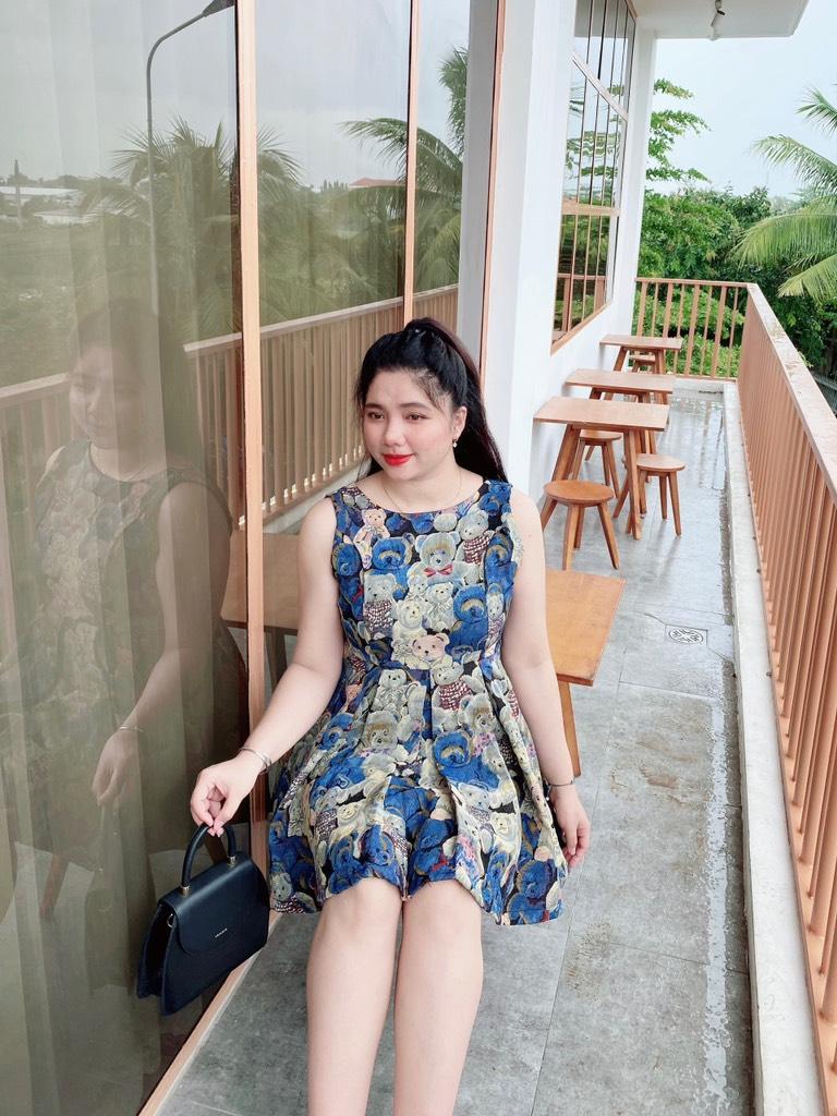 Đầm xòe bố hoa thổ cẩm bigsize