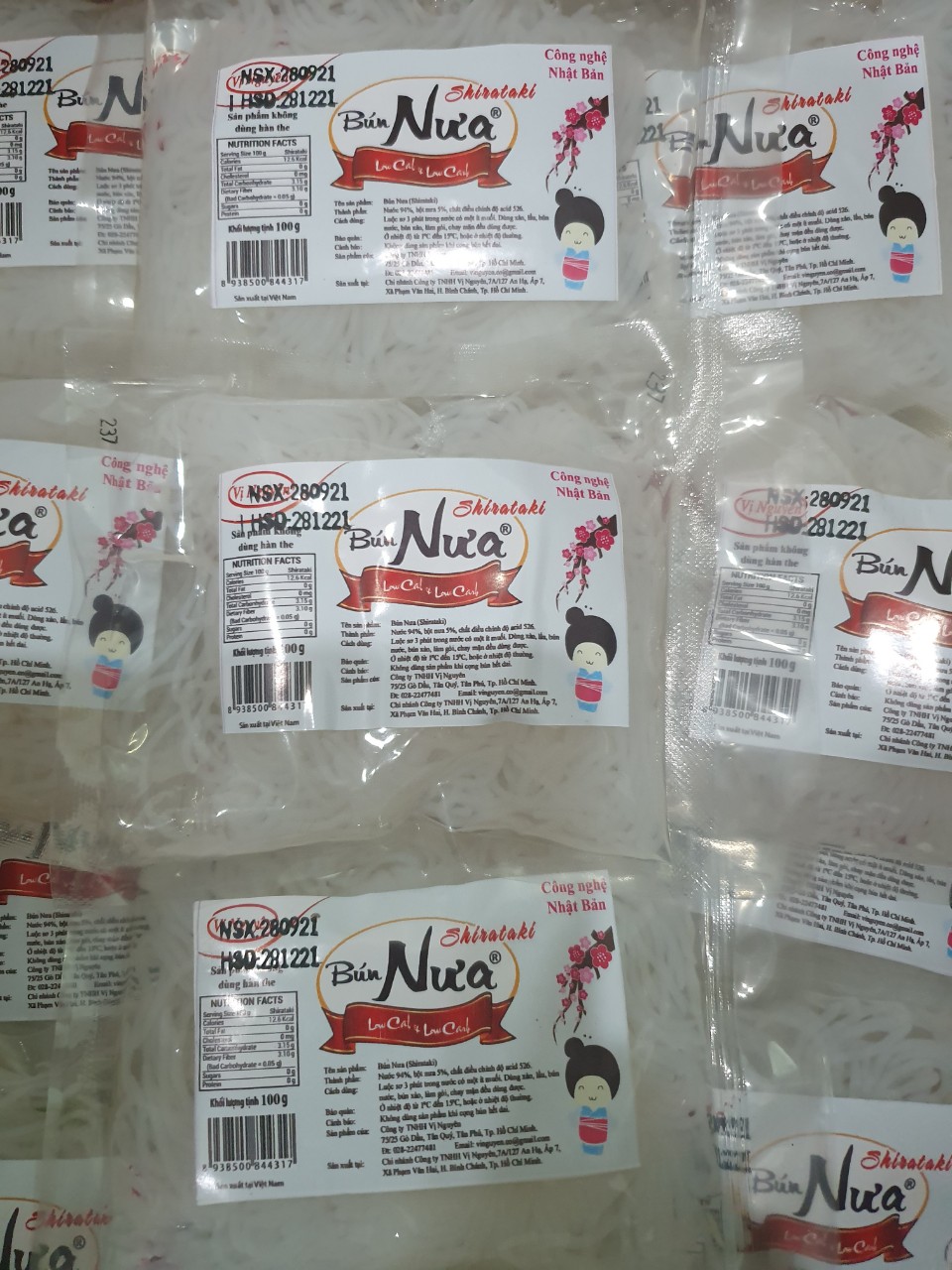 Sỉ Thùng 40 Gói Bún Nưa Cuộn Shirataki Vị Nguyên 100Gram