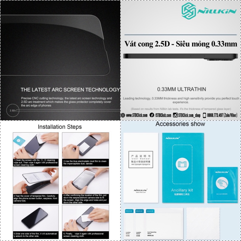 KÍNH CƯỜNG LỰC DÀNH CHO ĐIỆN THOẠI IPHONE 14 PLUS - 14 NILLKIN CP+PRO 2.5D 0.33MM