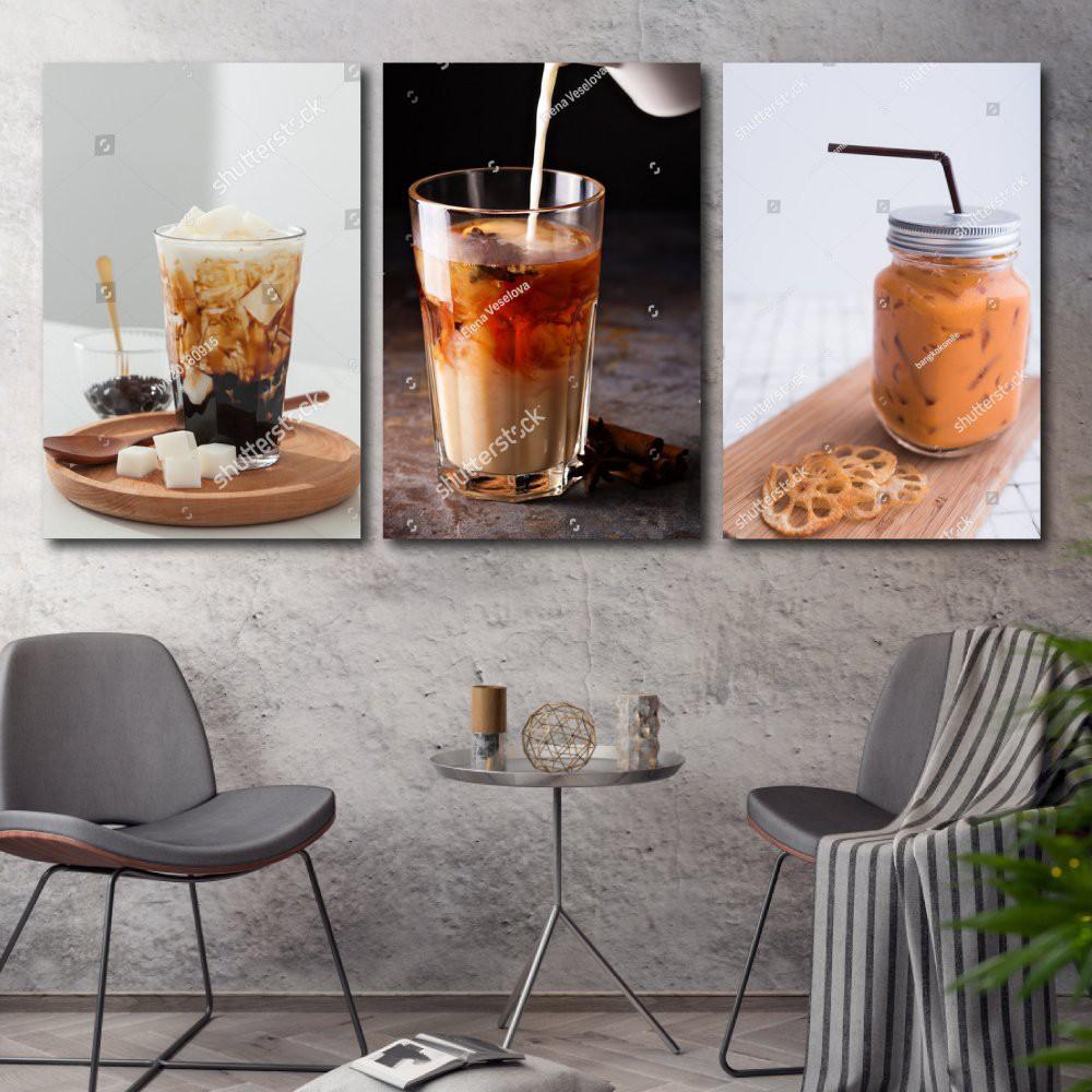 Tranh Treo Tường Coffee - Tranh Canvas treo tường giá rẻ - Tặng kèm đinh 3 chân chuyên dụng không cần khoan tường