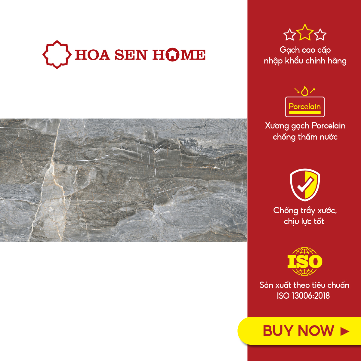 Gạch men lát nền LUSTRA INCEF0601200001 loại gạch granite vân đá tự nhiên, độ dày 8.8mm, gạch 2 face, kích thước 600mmx1200mm, thùng 2 viên - Hàng chính hãng