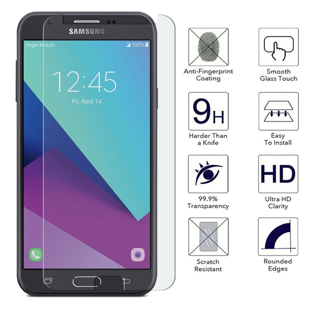 Tấm dán kính cường lực độ cứng 9H dành cho Samsung J7 Prime - KCL01