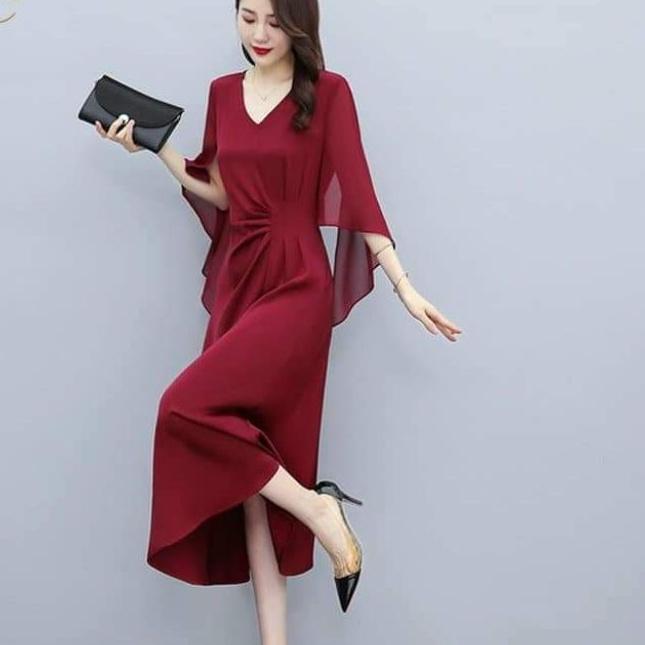 ĐẦM XÒE XẾP LI EO TAY VOAN CHOÀNG