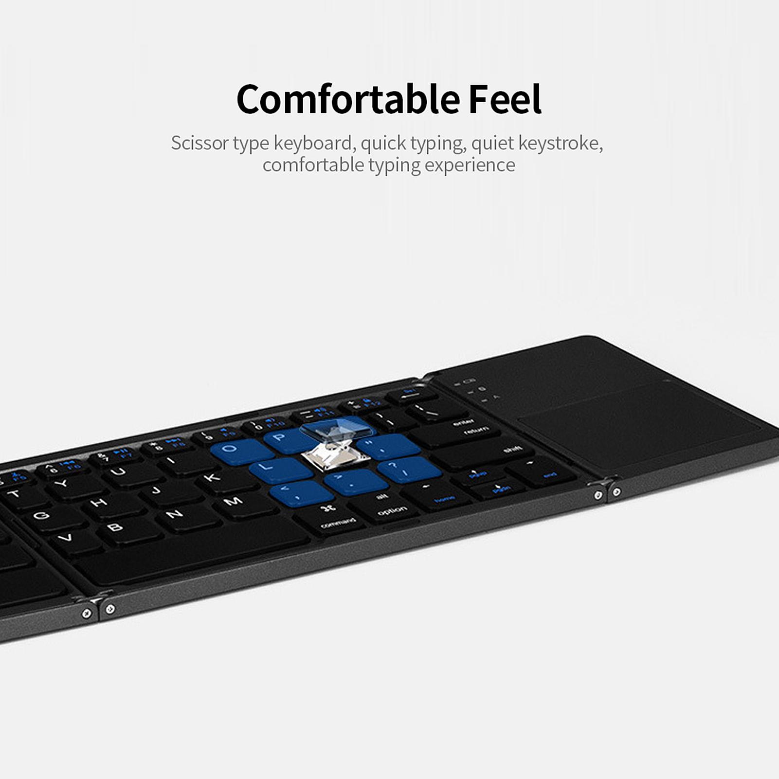Bàn phím BT không dây siêu mỏng di động với Touchpad cho Windows / Android / iOS Silver