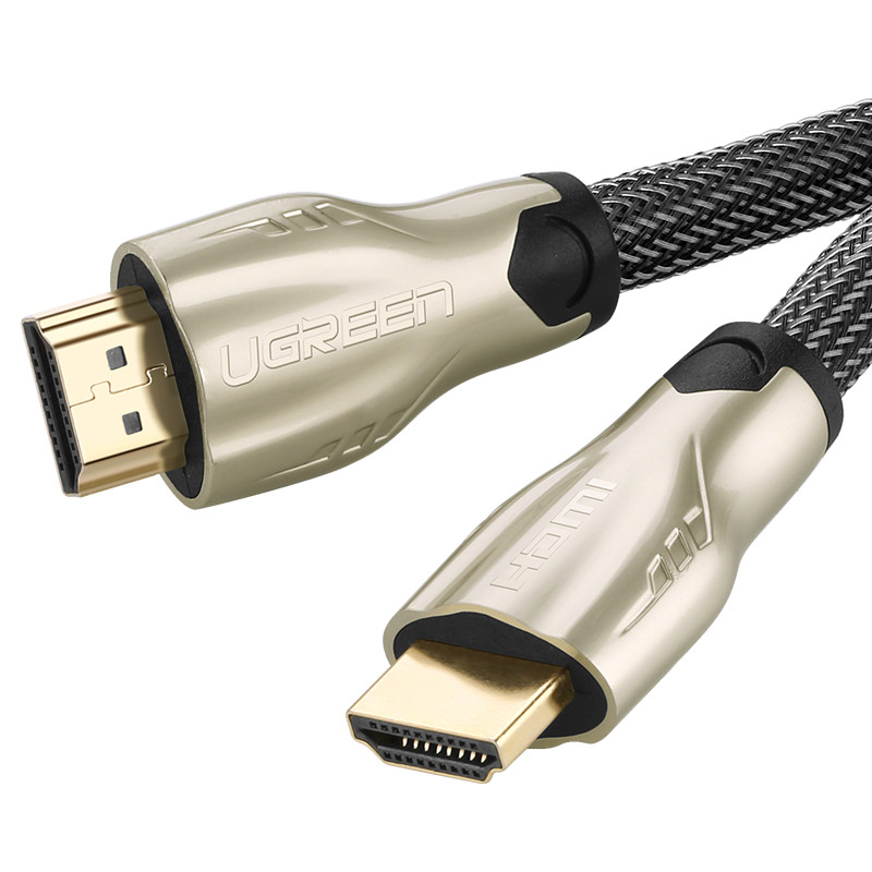 Dây HDMI 1.4 19+1 thuần đồng dây dẹt đầu hợp kim bọc lưới Dài 1m HD102 10250 - Hàng chính hãng