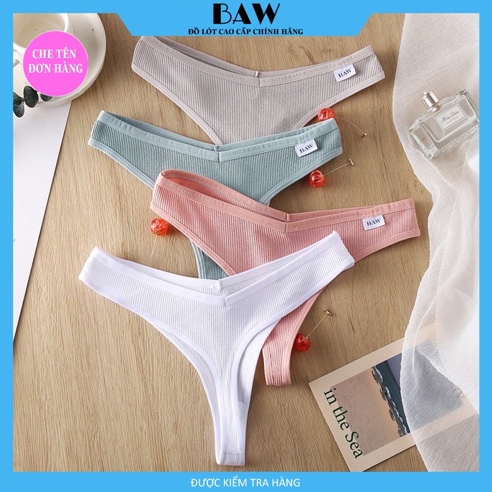 Combo 3 Quần Lót Nữ Cotton Nọt Ne Màu Trơn Gợi Cảm Cho Nữ Size thương hiệu BAW QLN22