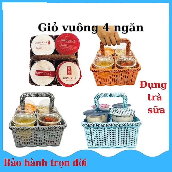 Giỏ đựng đồ 4 ngăn đa năng nhựa cao cấp