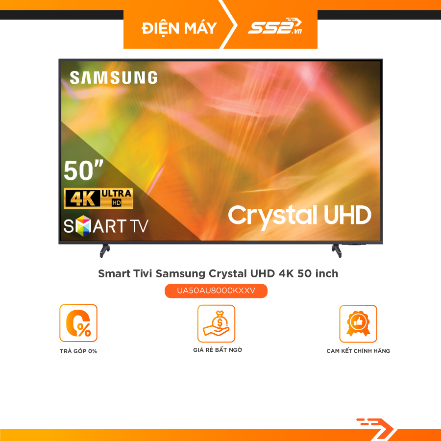 Tivi SAMSUNG UA50AU8000KXXV Smart Tv UHD 4K Tv Android 50 Inch Điều Khiển Bằng Giọng Nói - Hàng Chính Hãng